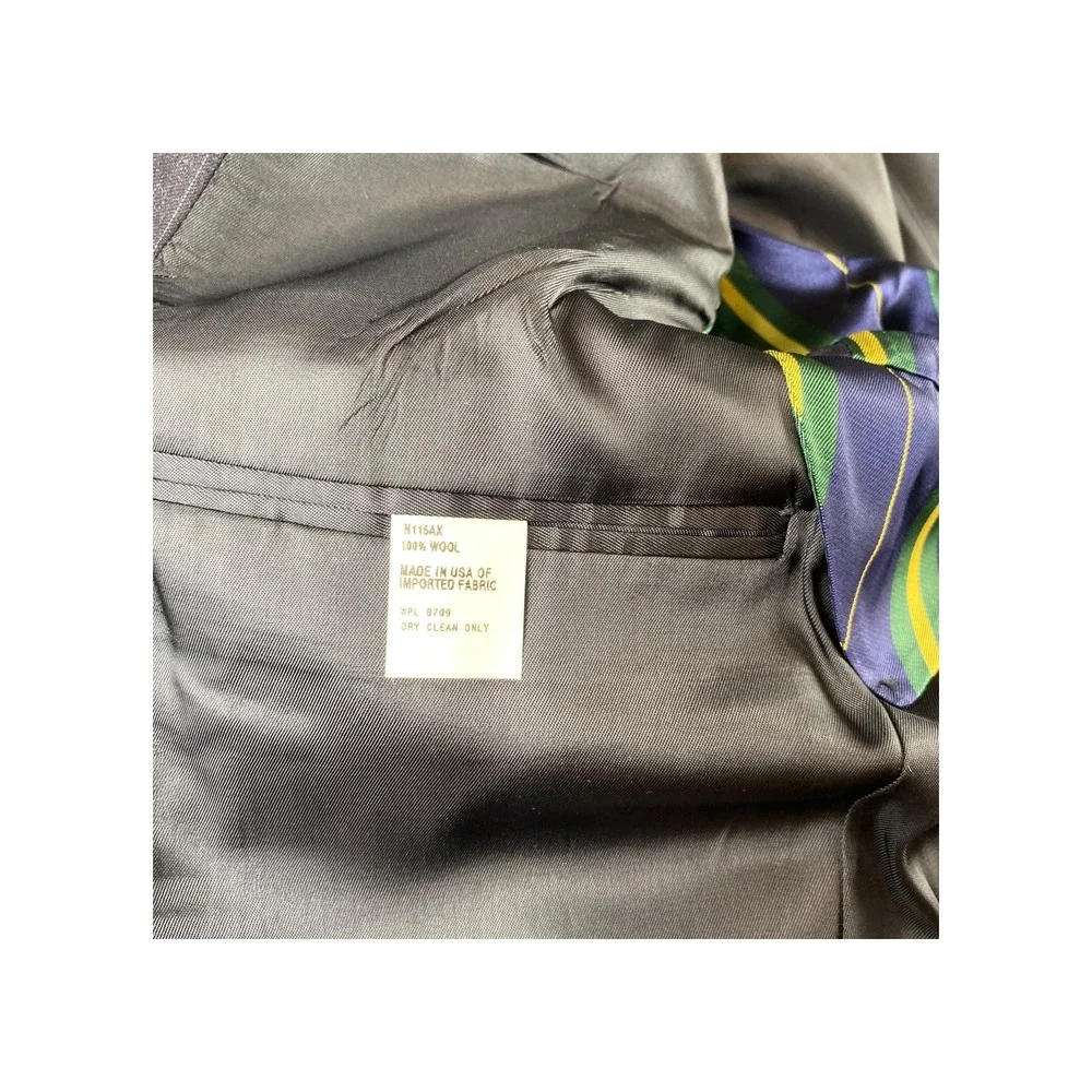 Nautica Mens Wool Pinstripe Blazer Jacket Charcoal Grey N115AX 44R‎